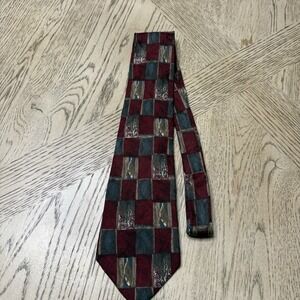 Colours Alexander‎ Julian Geometric Square Leaf Silk Tie Necktie Costa Rica